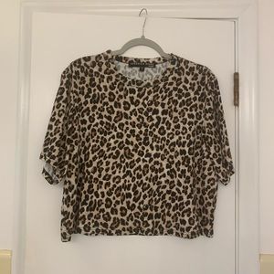 Veronica Beard Animal Print Cropped Top Size M